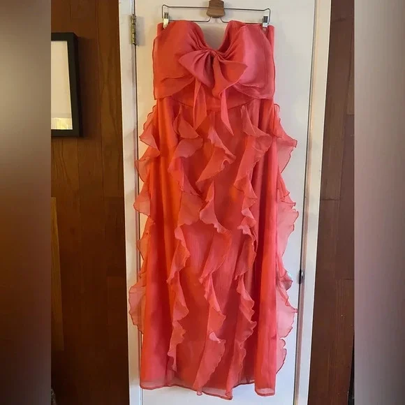 Anthropologie Hutch Strapless Tiered Tulle Maxi Dress - Picture 2 of 9